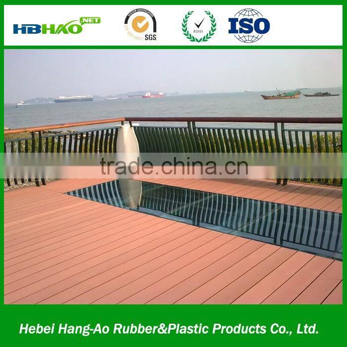 extruded plastic composite decking with PE material outdoor solid WPC deck