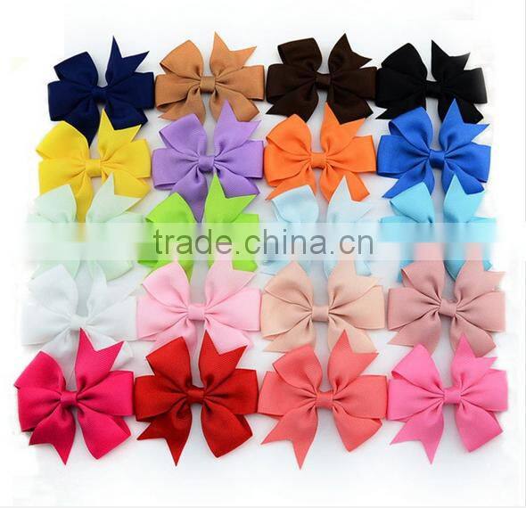 hot sell hair accessories rhinestone satin ribbon claw clip hair bow