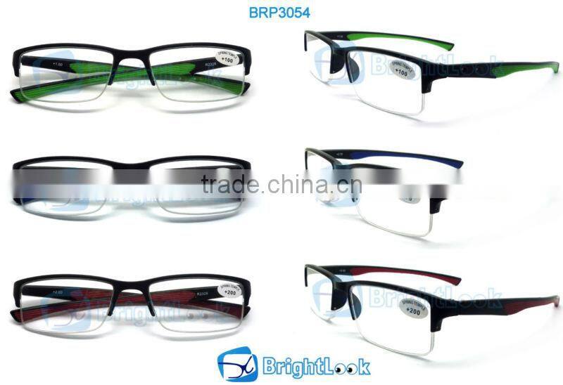 Hot selling plastic reading glasses with soft rubber temple tip
