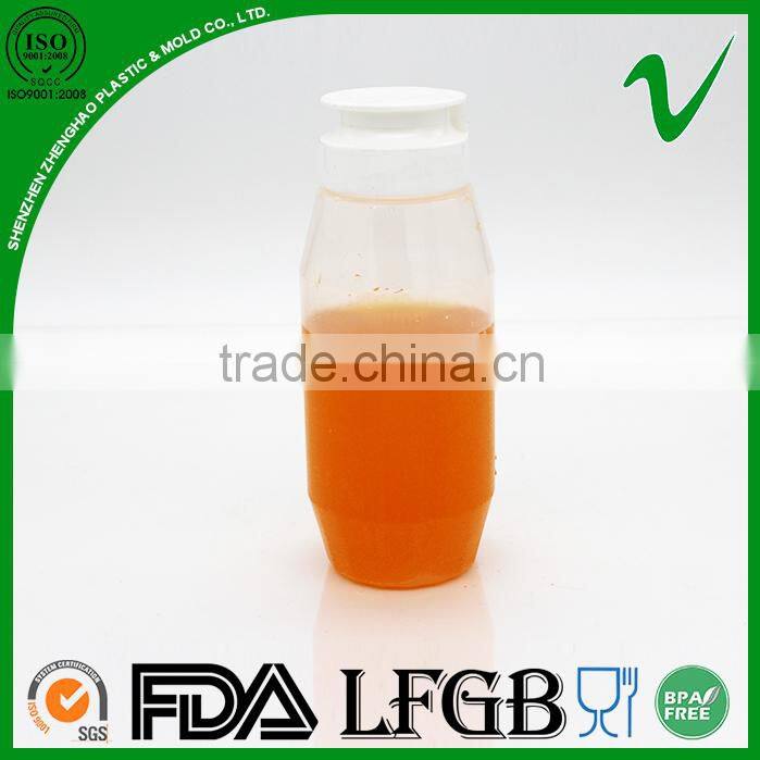 250ml pp food grader squeeze plastic bottle with nozzle cap