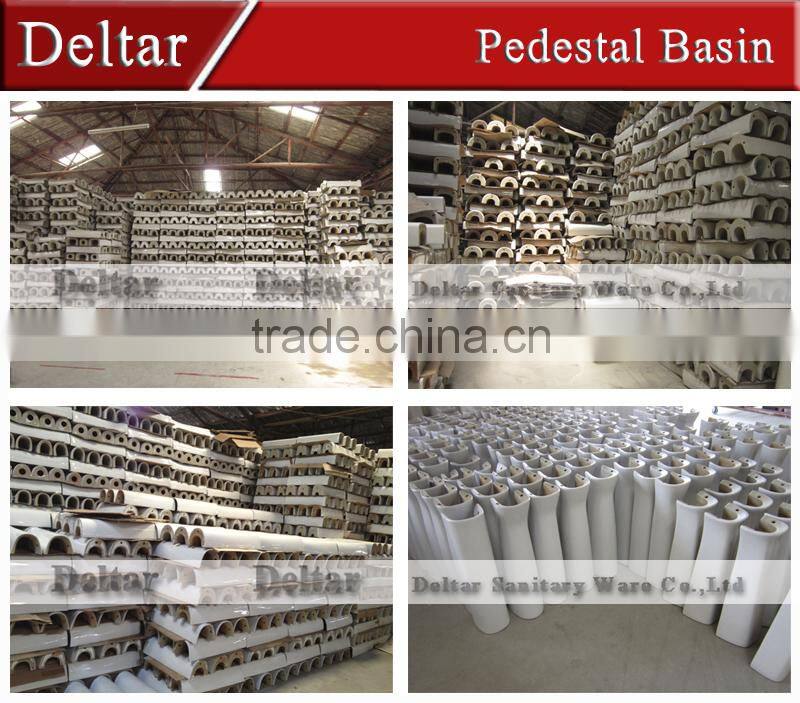 Solid surface porta pedestal wash basin ,Bathroom Ceramic Vanity Pedestal Basin