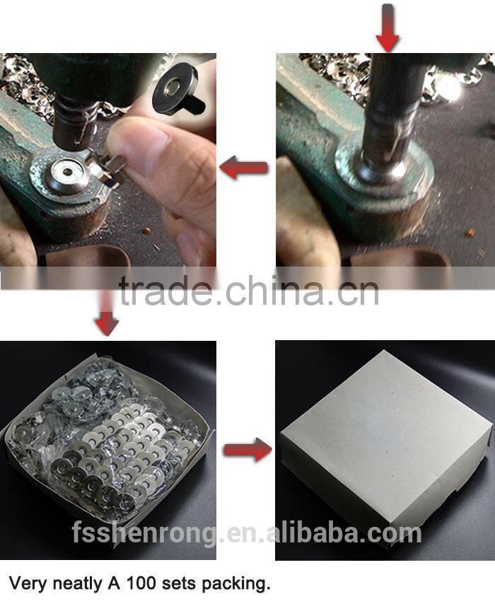 Brushed antique brass bags magnetic snap 18 mm diameter