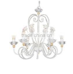 SD0950/6 Rural Style Wrought Iron With Peony Flower Chandelier