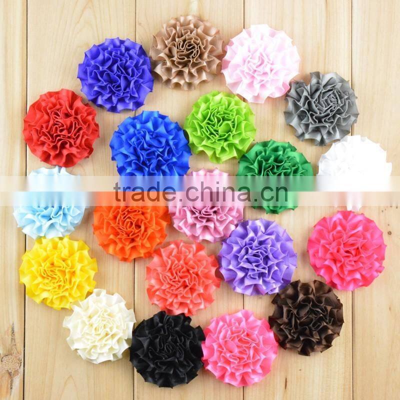 hot sale high quality fashion cheap handmade decoative rosette silk ribbon flowers for cloth