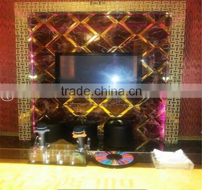 safty decorative glass for wall with deco