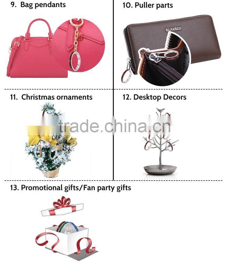 6 pieces Birthstone set crystal stainless stell bracelet with rings