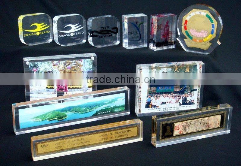 seamless clear acrylic brand block