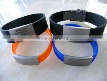 new product customized personal rubber id bracelets cheap