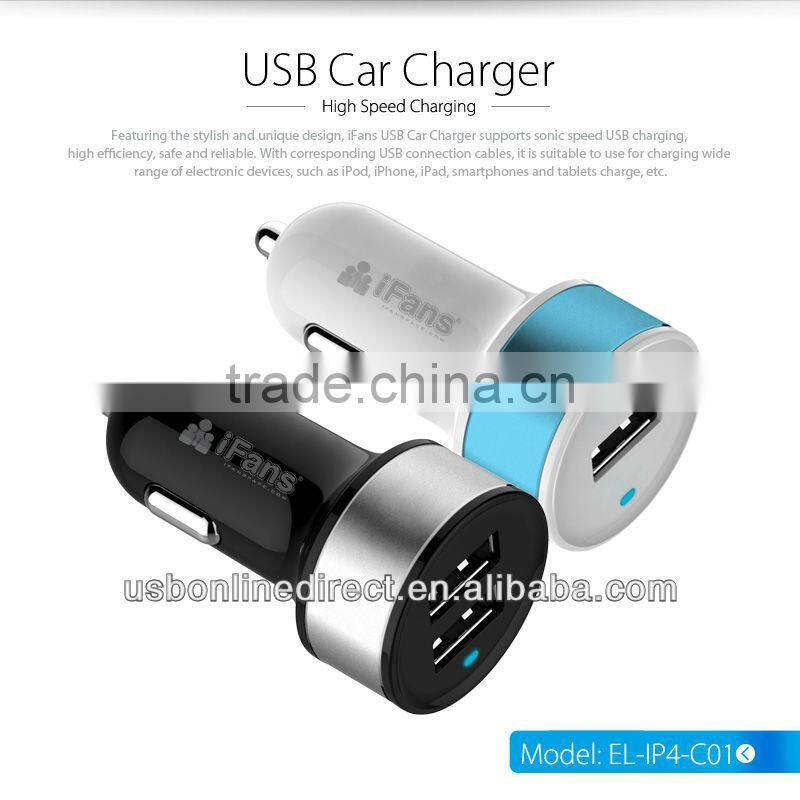 MFi approval Colorful Universal USB Car Charger for iPhone 5 Ipad ,etc