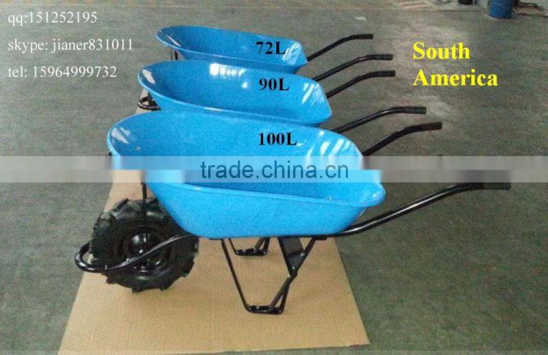 Steel Industrial Wheelbarrow with PU/Foam Wheel 4.00-8 for South America Market