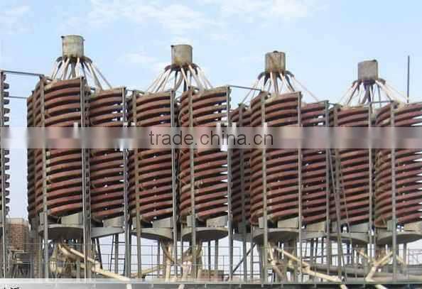 Gravity spiral chute separator used in mining