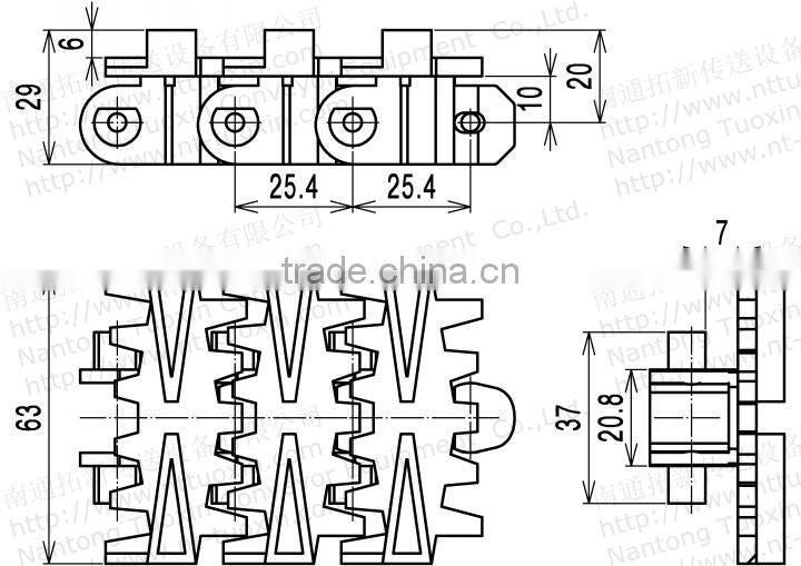 7000D Plastic Cleated Conveyor Chains