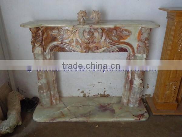 MODERN DESIGN GREEN ONYX FIREPLACES