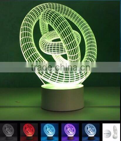 LED 3D night light Touch switch led usb lamp with rechargeable battery