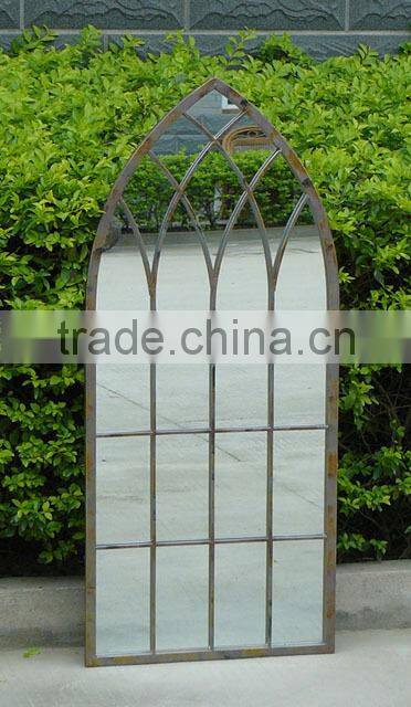 Arch garden mirror in iron and acrylic