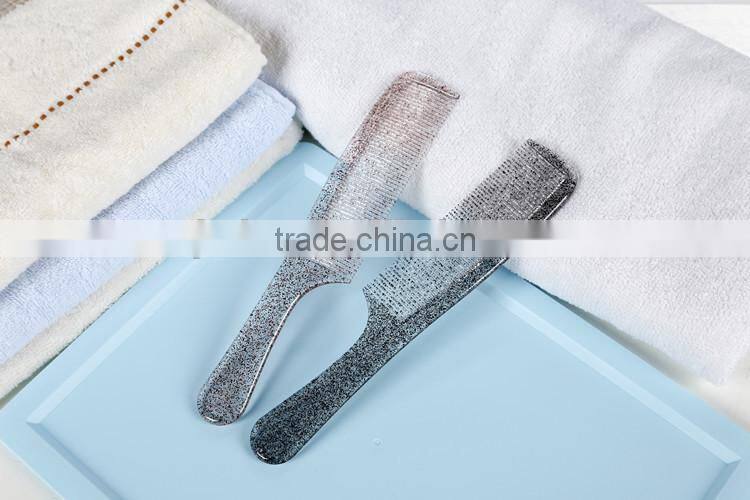 Plastic Morden Long Moon Design Hair Comb With Crystals Point