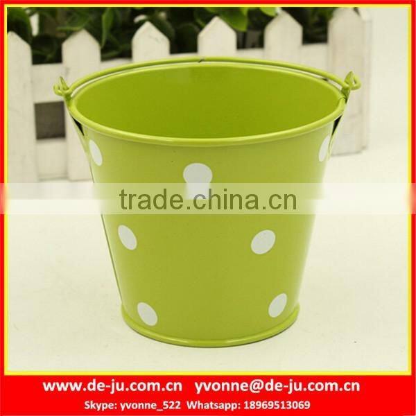 Dot Printing Green Small Metal Buckets