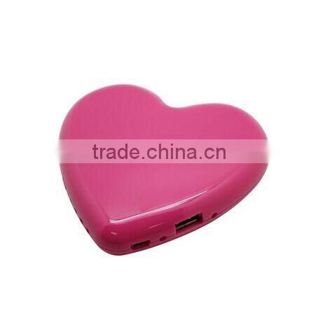 Cute Heart Shaped 3600mAh Backup Battery Mobile Phone Power Bank