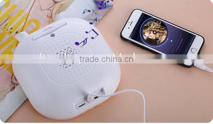 New Cool Multi-functional Makeup Mirror With Bluetooth Speaker LED Light Clock Support Mobile Phone Charging
