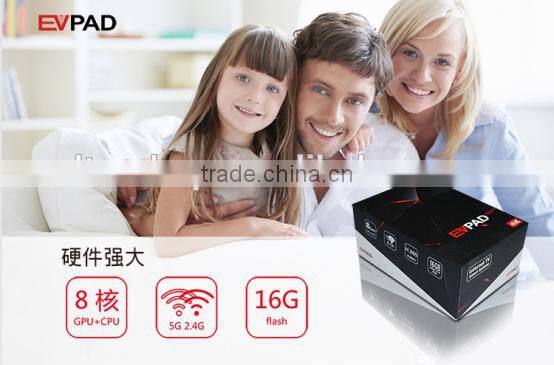 2017 Factory Cheap Strong Hongkong/Taiwan/Korea/Japan/Malaysia Live Steaming EVPAD Pro Bluetooth 1/16GB IPTV Android TV Box