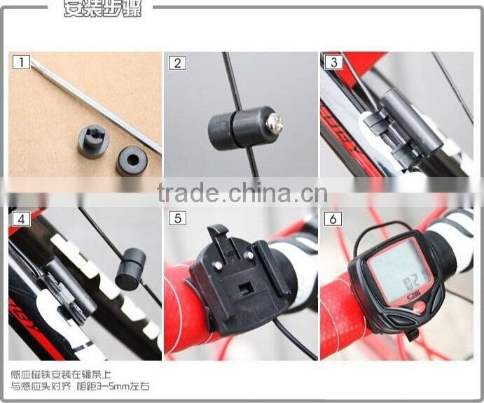 2015 Most Popular Promotion Multifunction Mountain Bike Waterproof Cycle Computer LCD Display Bicycle Computer