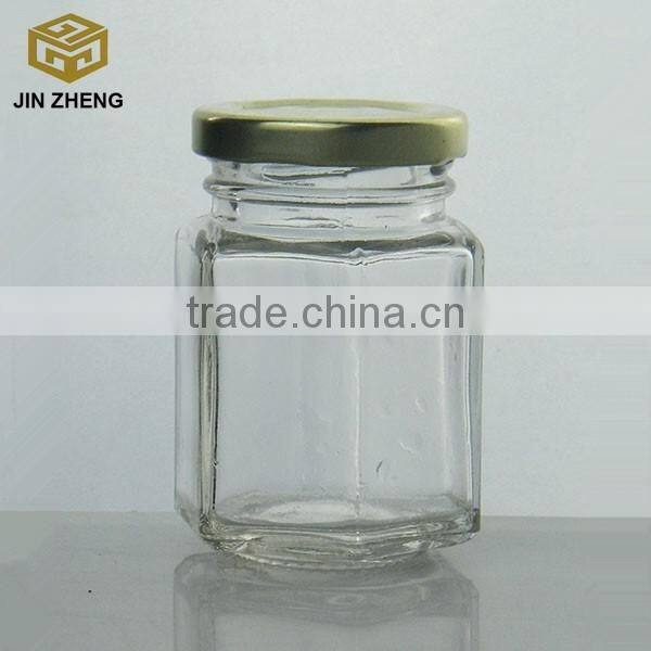 100ml Hex Glass Jar for Food Jam Chutney Pickle Honey Favours Sweets