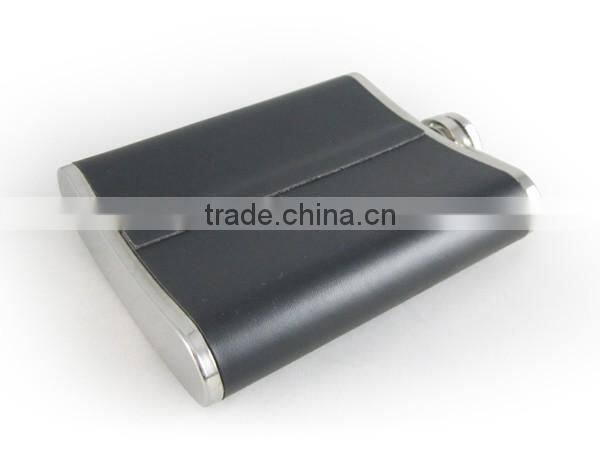 2016 New leather wine bottle, 304 Hip flask stainless steel hip flask