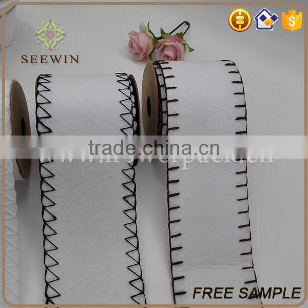 white felt fabric ribbon roll for gift packaging