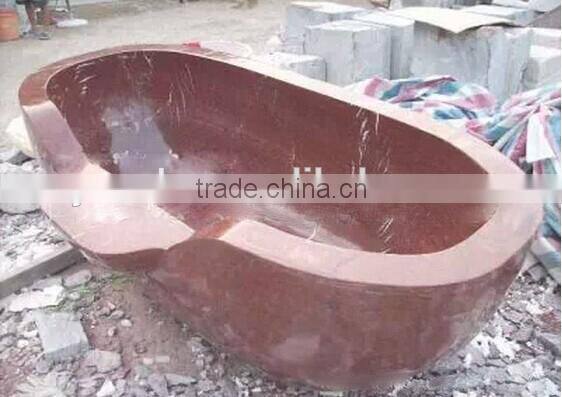 Half Hand Carved Free Standing Marble Stone Bathtub