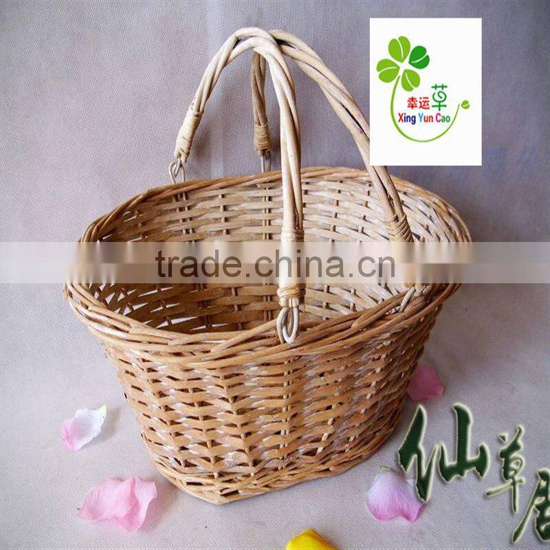 2013 lated new desigin willow wicker gift basket with handle