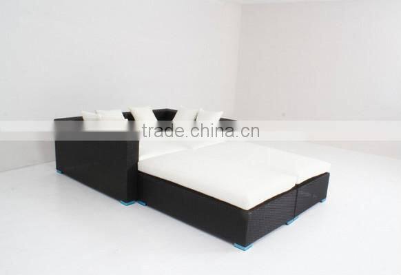 double rattan sofa bed outdoor rattan furniture