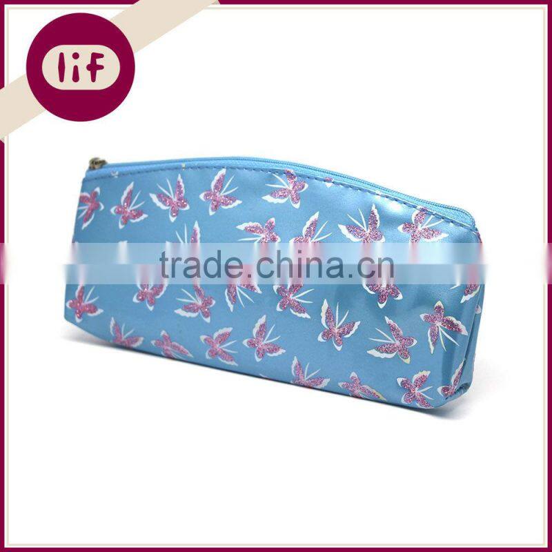 Chic plastic pencil case with Butterfly, Novelty Pencil bag, Candy Color Pencil Bag with Butterfly Printing