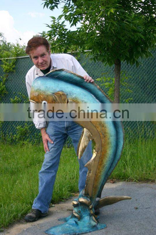metal casting bronze dorado fish fountain for outdoor garden