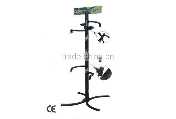 Gravity bike rack for 4 bikes