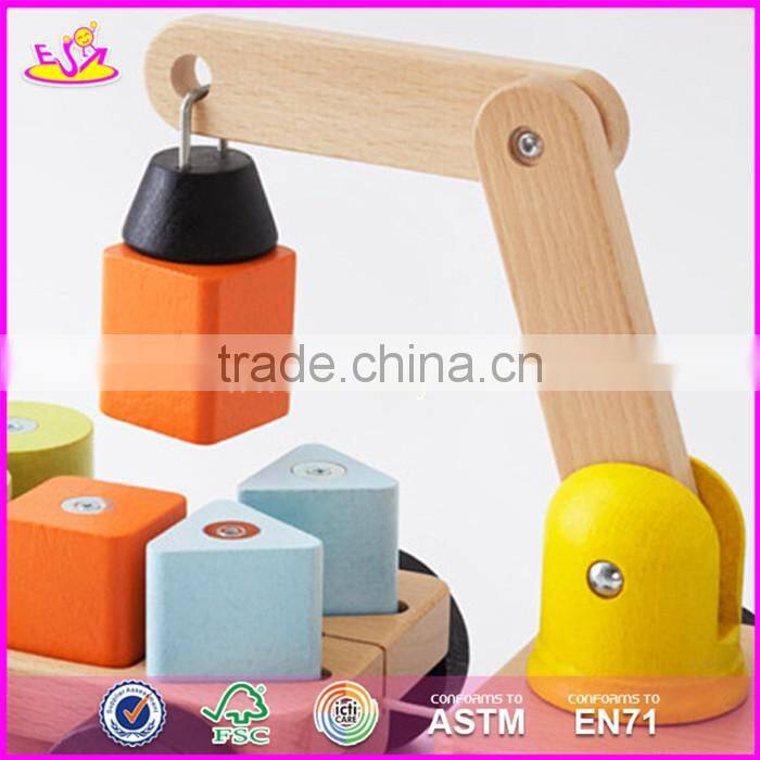 2017 new design children funny wooden toy pulling trucks W05C082