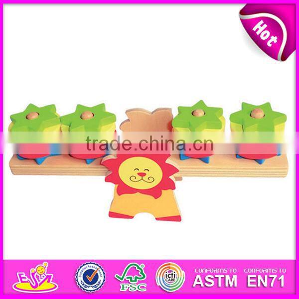 2015 New and popular Wooden balance baby toy,Colorful baby wooden educational toy,Funny play wooden balance game toy W11F001