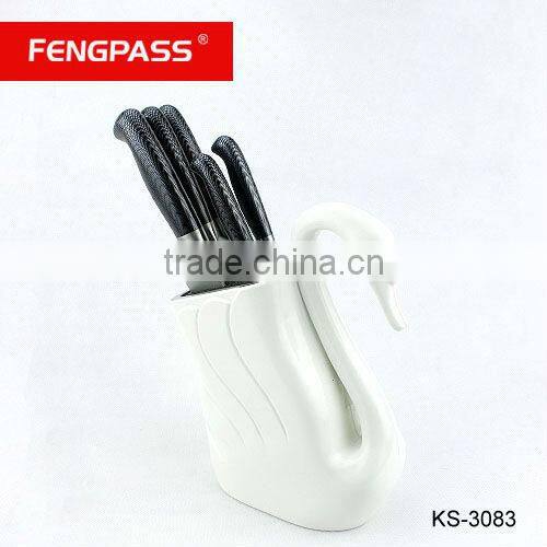 ceramic knife holder in swan-shape (671-125-256)