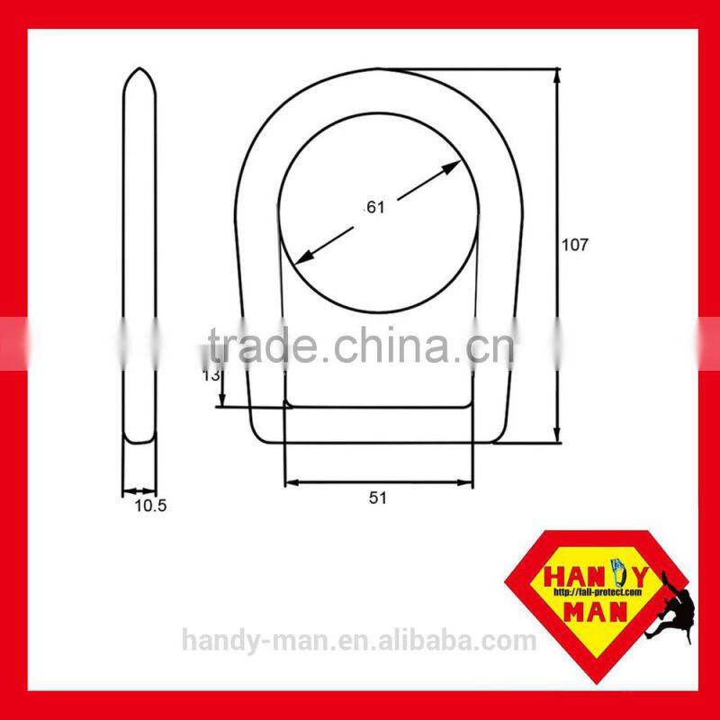 A403 Aluminum Safety Industrial Protective Equipment Full Circle Metal Forged 30kN d ring