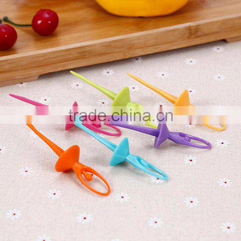 Factory good price ABS colorful disposable top quality plastic fruit fork