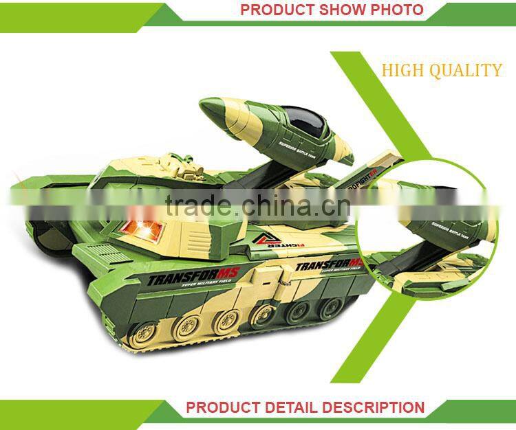 Electric deformation racing car electric military mini plastic tank toy