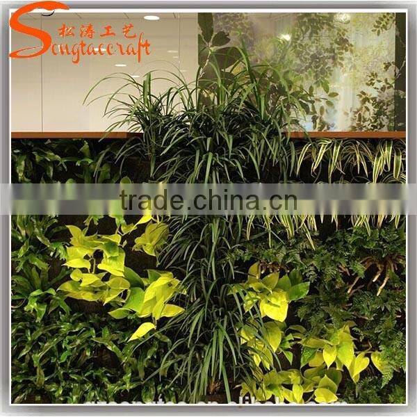 cheap plastic artificial leaf wall garden green wall