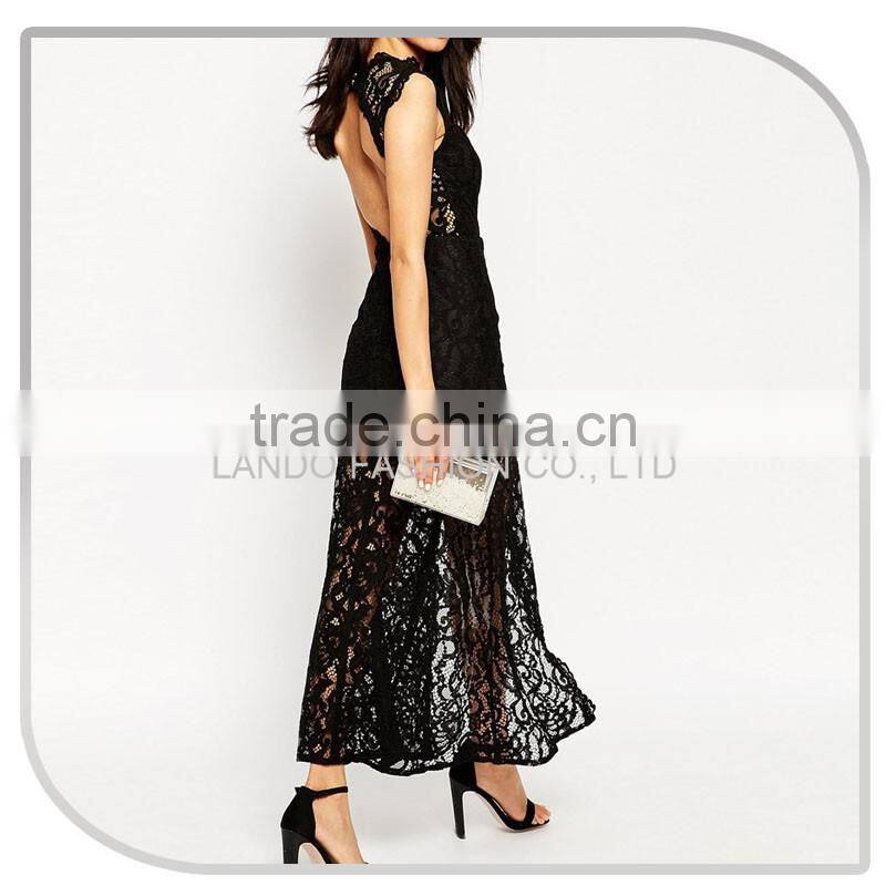 Ladies new sex model split gown dress & ladies fashion lace party wear gown dresses