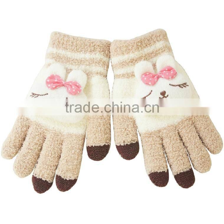 GZY 2015 100% cotton winter warmth touchscreen gloves