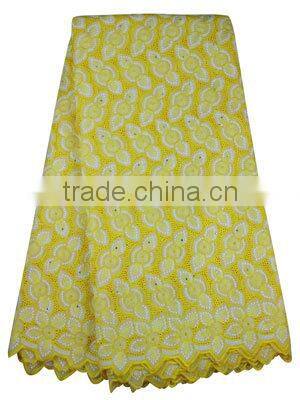 Bestwaytex Factory Price SL02009 Cotton Lace African Swiss Voile Lace Fabric With Stones