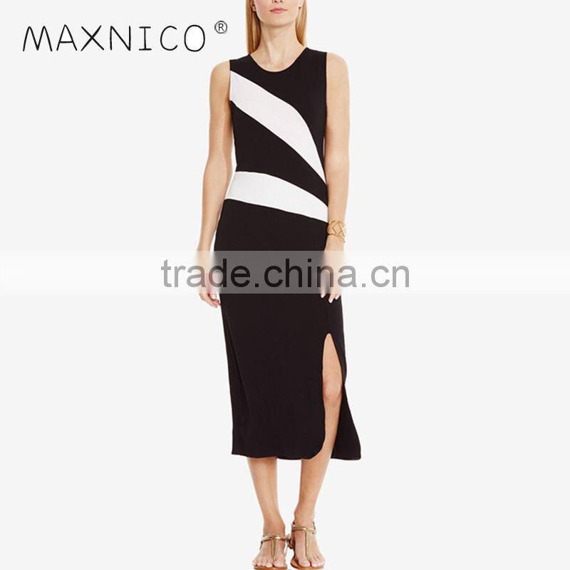 Maxnegio woman high slit online casual dress