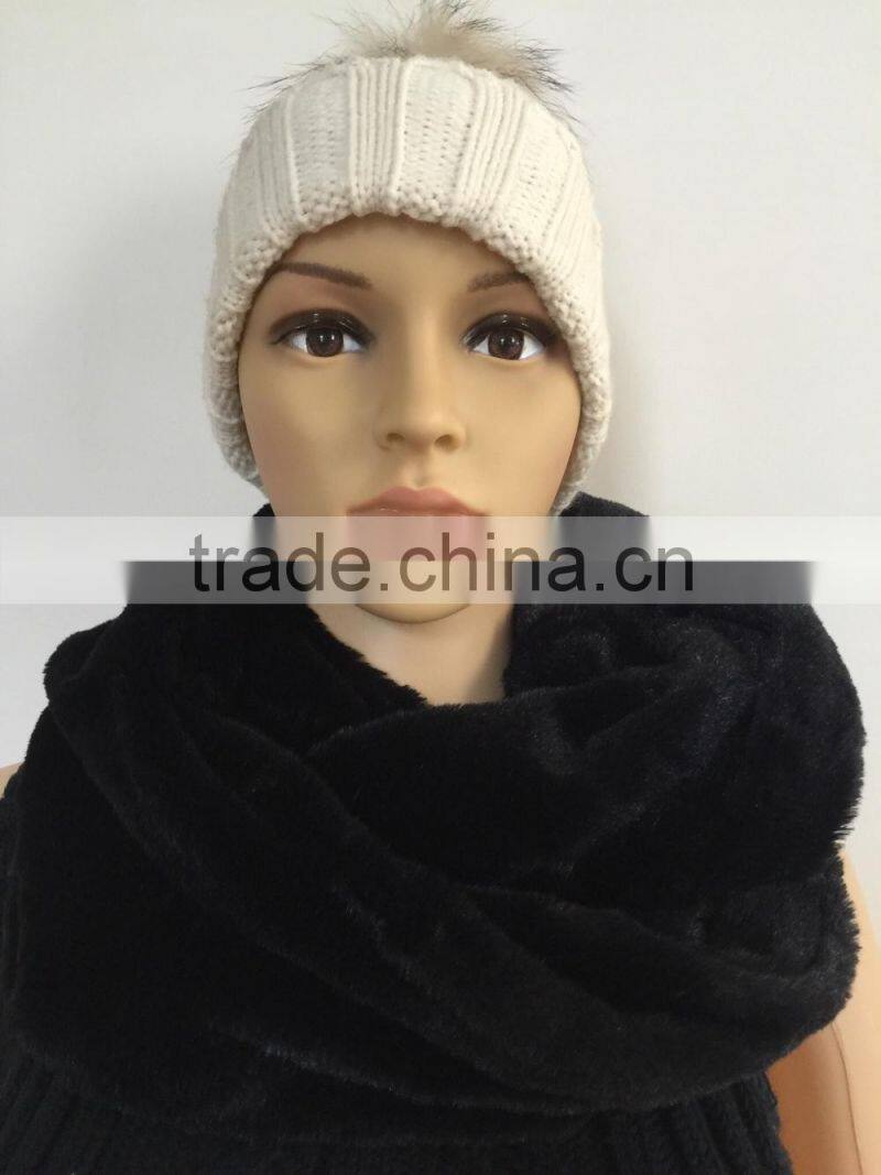 Black fashion young neck PV fleece tube scarf factory