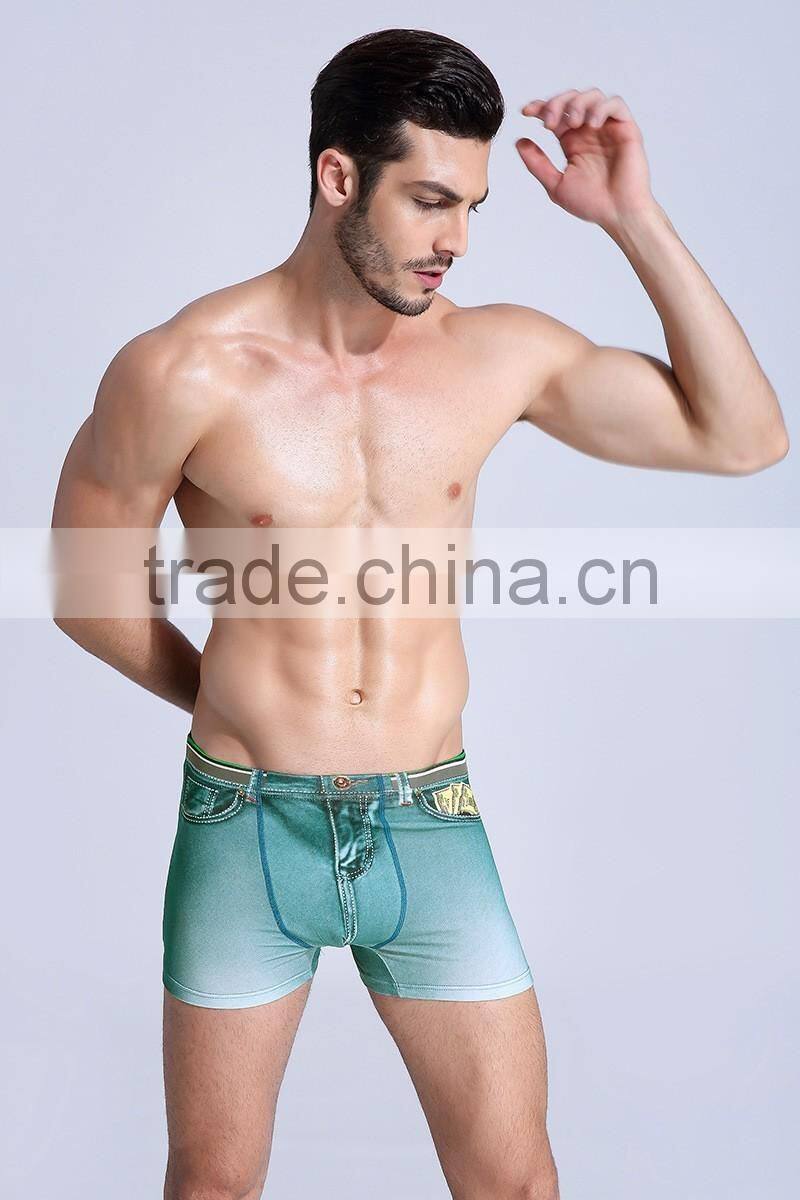 MGOO Manufacturer Custom Print Jeans Mens Boxer Underwear Digitla Custom Printing Jocks For Men