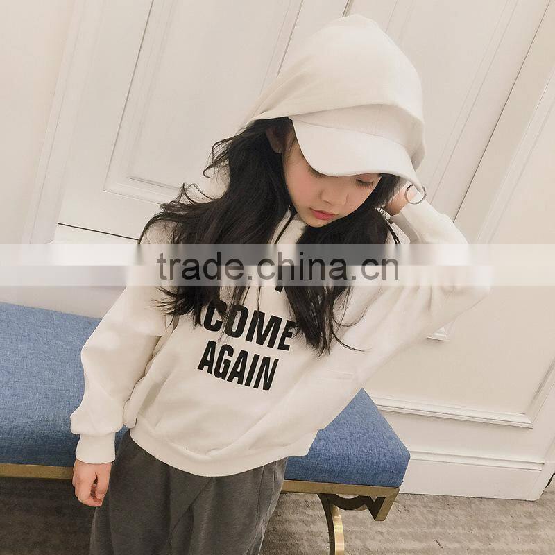 Girls Print Pullover Hoodies 100% Cotton Fleece Hoodie Sweatshirt Korean Style Custom Kids Clothing Online Shopping