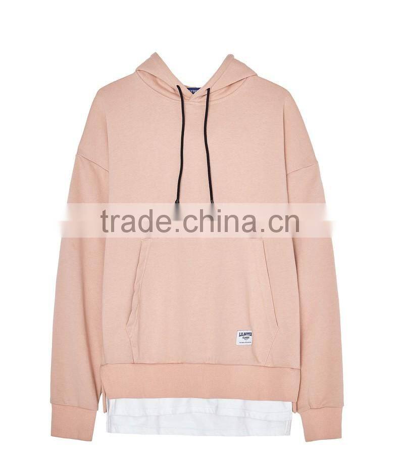 2017 spring Causual long sleeve plain dyed blank 220g 100% cotton custom logo men gym pullover hoodie