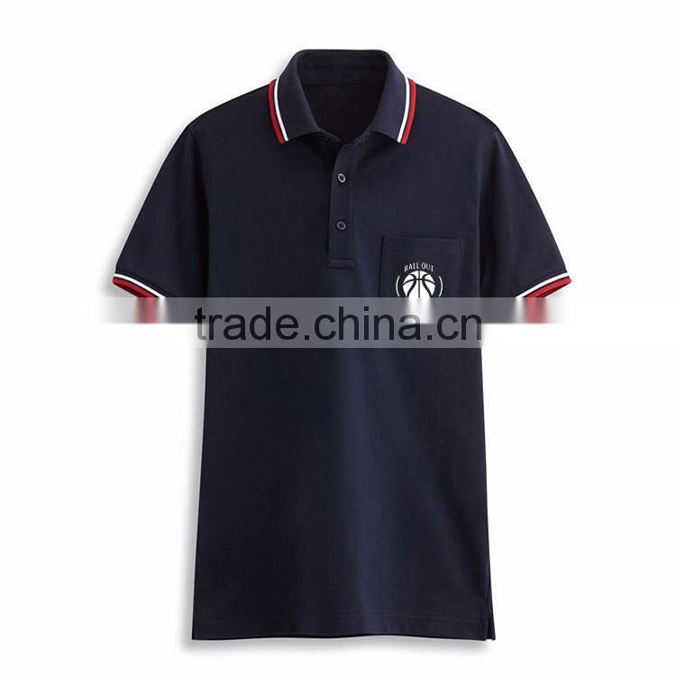 High Quality Pocket Design Custom Collar Combination Free Sample Cotton Golf Polo Shirt
